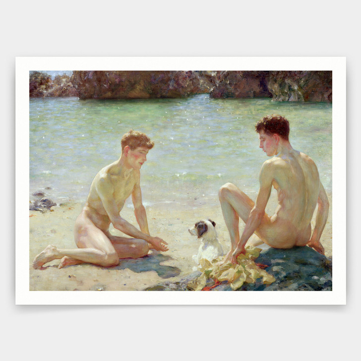 Henry Scott Tuke,Comrades, 1924,art prints,Vintage art,canvas wall art,famous art prints,V4149