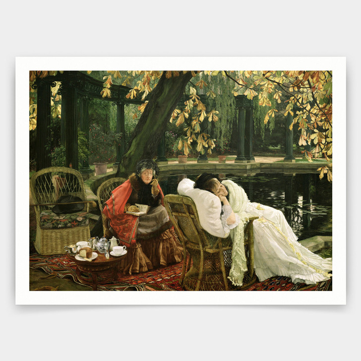 James Jacques Joseph Tissot,A Convalescent,art prints,Vintage art,canvas wall art,famous art prints,V4217