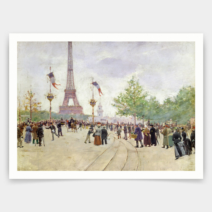 Jean Beraud,Entrance to the Exposition Universelle,art prints,Vintage art,canvas wall art,famous art prints,V4303