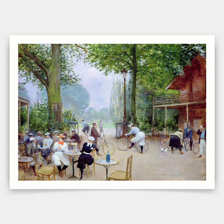 Jean Beraud,The Chalet du Cycle in the Bois de Boulogne,art prints,Vintage art,canvas wall art,famous art prints,V4307