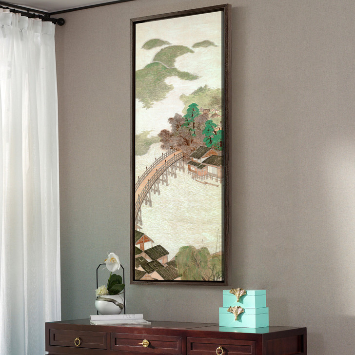 Shiko Imamura,Eight Famous Sights of Omi VIII,Japanese landscape painting,Vertical Narrow Art,large wall art,framed wall art,canvas wal,M754