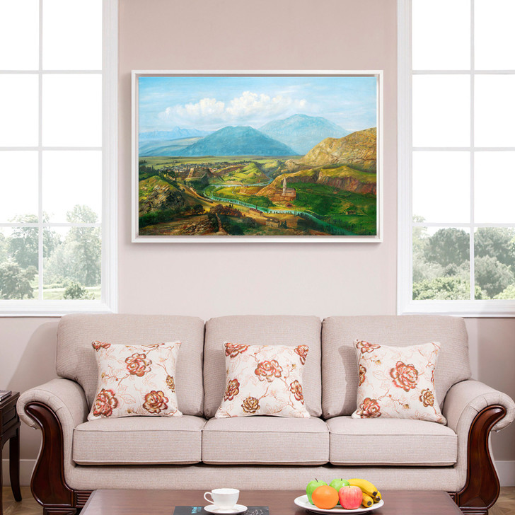 Valley river landscape, ancient city,canvas print,canvas art,canvas wall art,large wall art,framed wall art,p2026