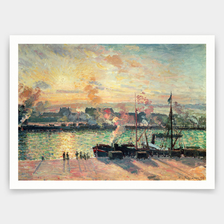 Camille Pissarro,Sunset at Rouen,art prints,Vintage art,canvas wall art,famous art prints,V3267