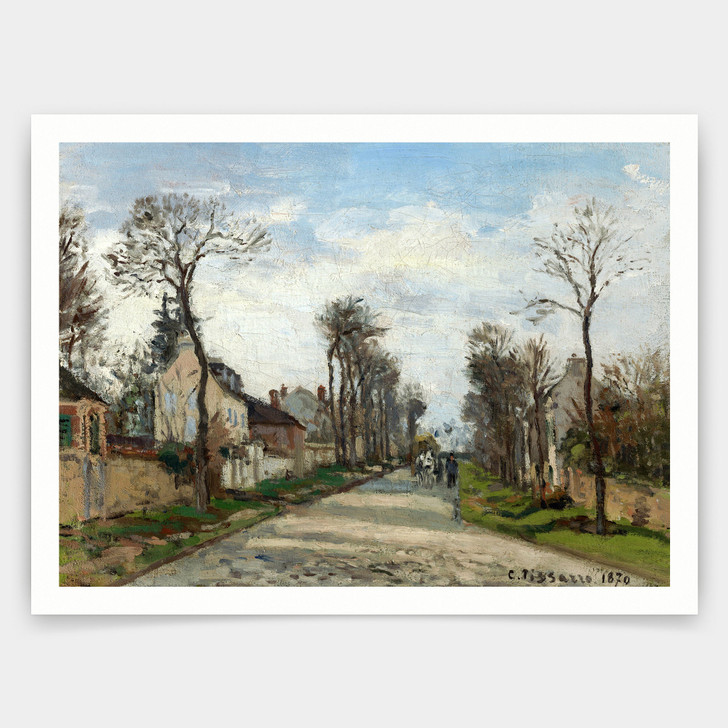 Camille Pissarro,Route de Versailles, Louveciennes, 1870,art prints,Vintage art,canvas wall art,famous art prints,V3259