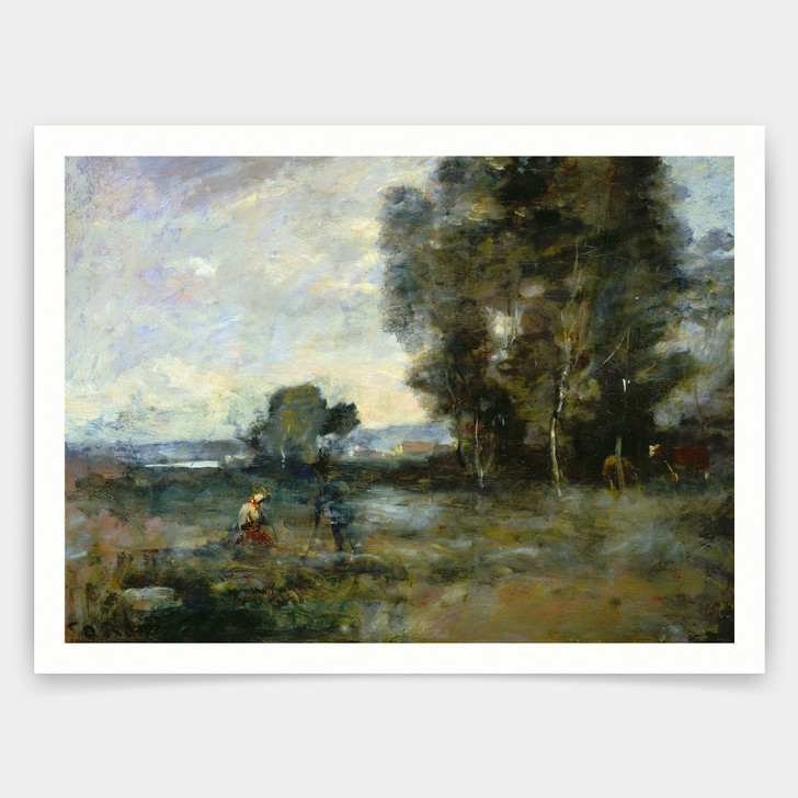 Camille Corot,summer Landscape,art prints,Vintage art,canvas wall art,famous art prints,V3230