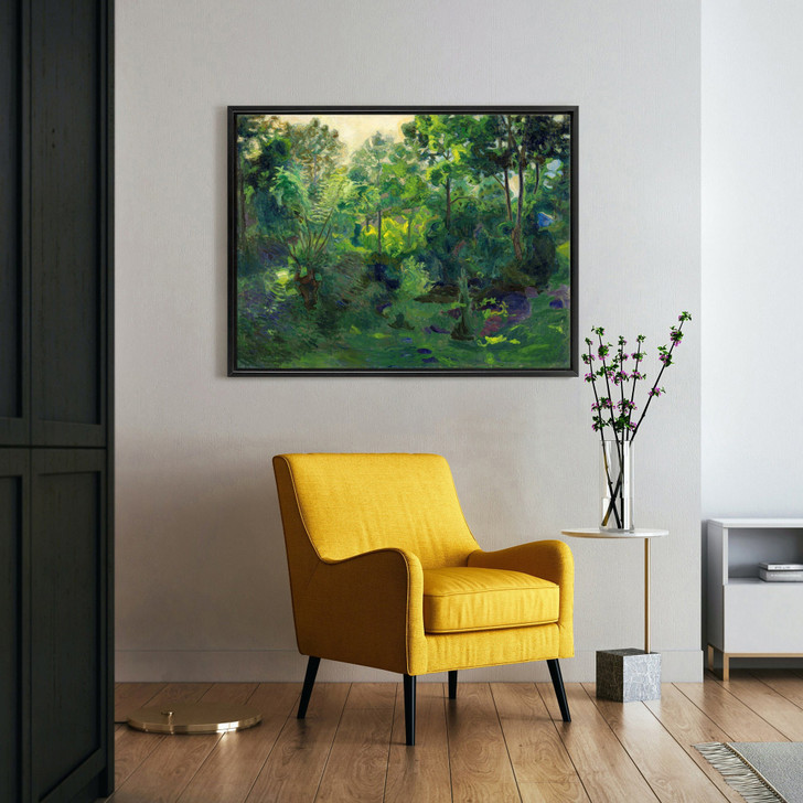Thorvald Erichsen,Wooded Landscape,Green forest art, tropical rain forest,large wall art,framed wall art,canvas wall art,large canvas,M5053