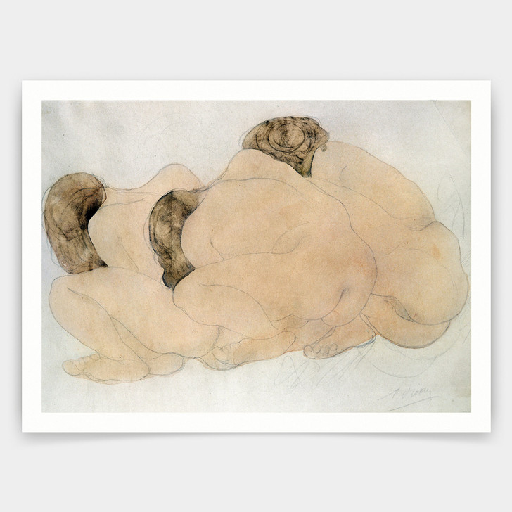 Auguste Rodin,Three Boulders  Drawing,art prints,Vintage art,canvas wall art,famous art prints,V3187