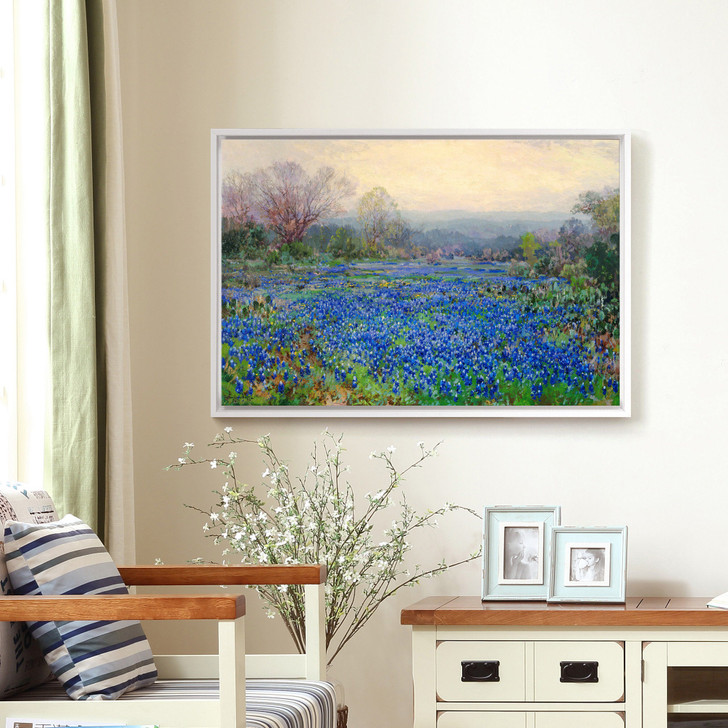 Julian Onderdonk,Untitled,Field of Bluebonnets,Blue wildflowers,canvas print,canvas art,canvas wall art,large wall art,framed wall art,p1992