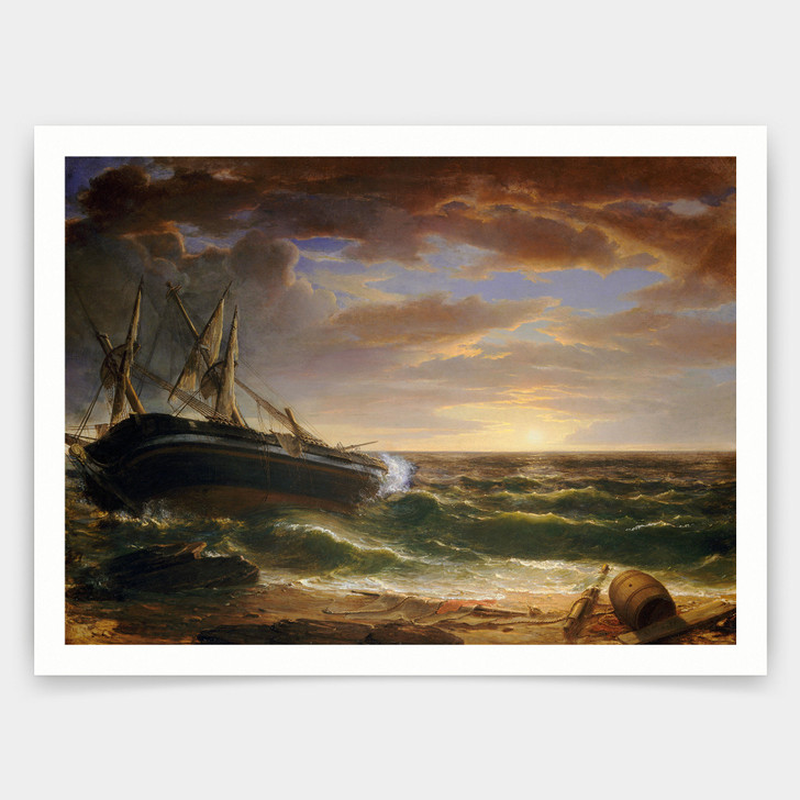 Asher Brown Durand,The Stranded Ship,art prints,Vintage art,canvas wall art,famous art prints,V3170