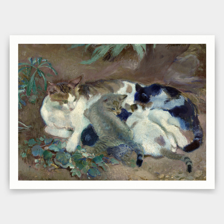 Armando Spadini,Cats,Several cats, cat Wall Art,art prints,Vintage art,canvas wall art,famous art prints,V3141