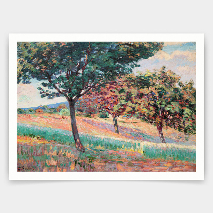 Armand Guillaumin,Orchard at the edge of a wood in Saint-Cheron,art prints,Vintage art,canvas wall art,famous art prints,V3137