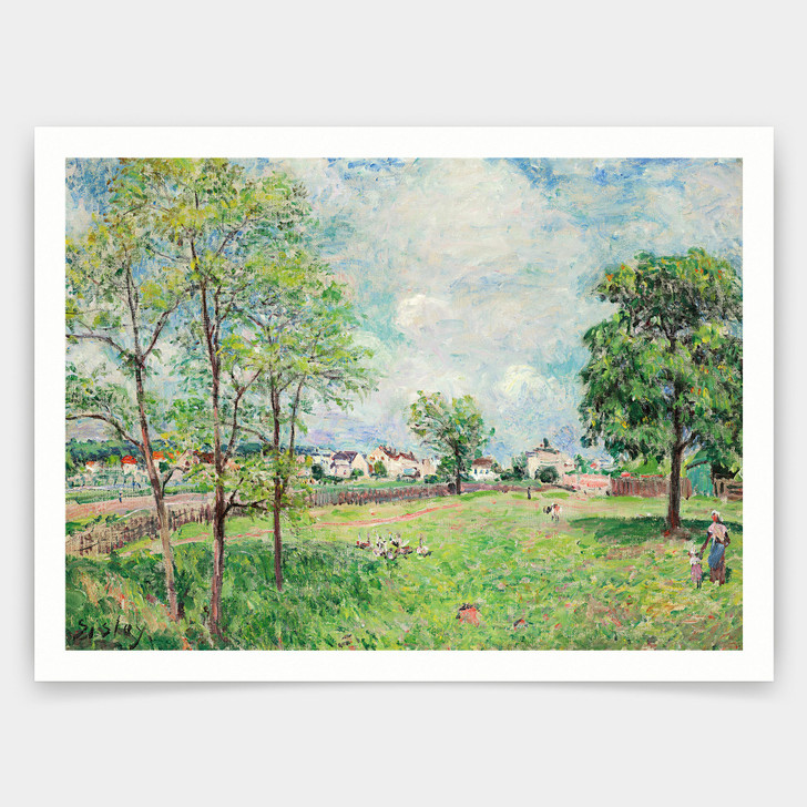 Alfred Sisley,vue De Village,art prints,Vintage art,canvas wall art,famous art prints,V3108