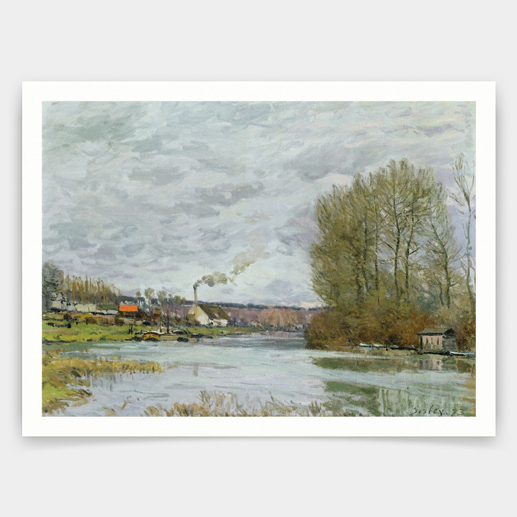 Alfred Sisley,The Seine At Port Marly,By Alfred Sisley,art prints,Vintage art,canvas wall art,famous art prints,V3098