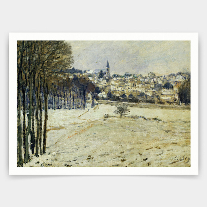 Alfred Sisley,Snow at Marly le Roi,art prints,Vintage art,canvas wall art,famous art prints,V3075