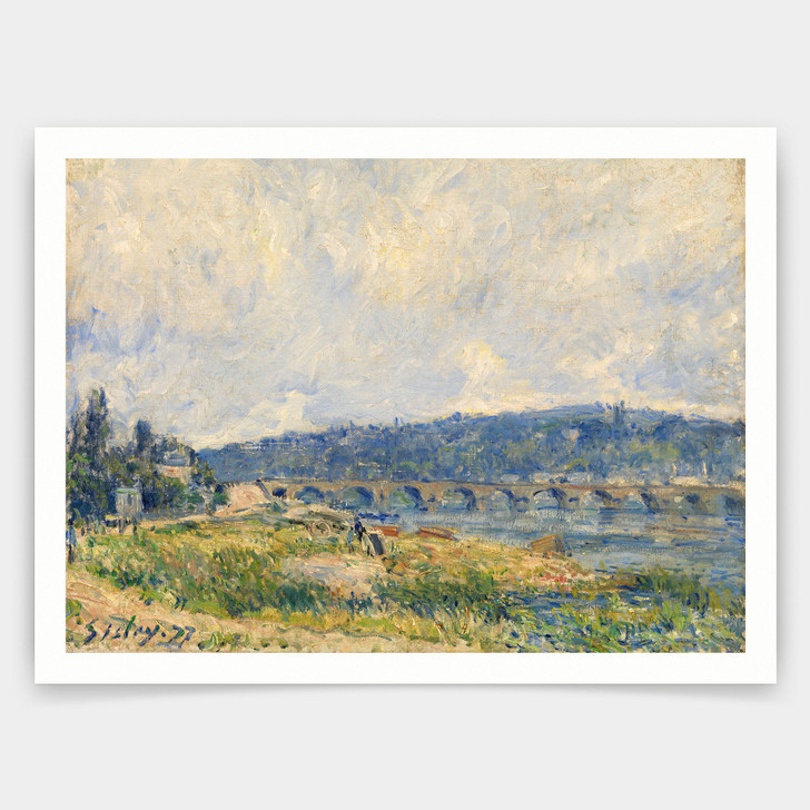 Alfred Sisley,Sevres Bridge,Arch bridge landscape,art prints,Vintage art,canvas wall art,famous art prints,V3074