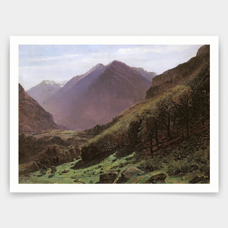 Alexandre Calame ,Mountain Study,art prints,Vintage art,canvas wall art,famous art prints,V3030