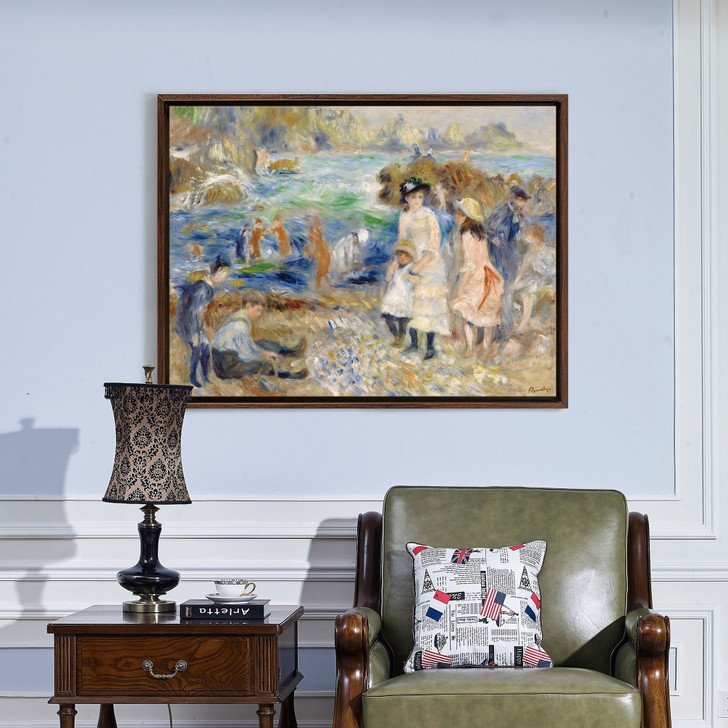 Pierre Auguste Renoir,Children on the Seashore, Guernsey,large wall art,framed wall art,canvas wall art,large canvas,M4851