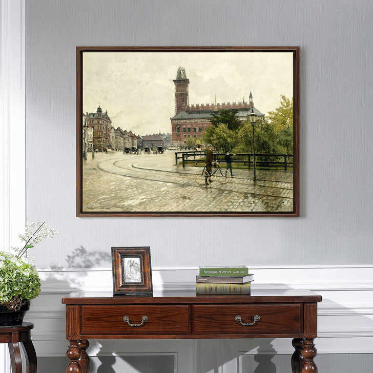 Paul Fischer,Raadhuspladsen, Copenhagen,large wall art,framed wall art,canvas wall art,large canvas,M4779