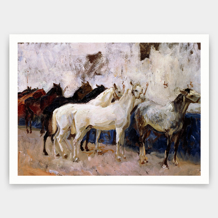 John Singer Sargent,Horses at Palma,art prints,Vintage art,canvas wall art,famous art prints,V4442
