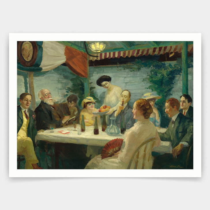 John Sloan,Yeats at Petitpas,art prints,Vintage art,canvas wall art,famous art prints,V4453