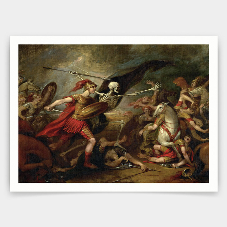 John Trumbull,Joshua at the Battle of Ai, Attended by Death,art prints,Vintage art,canvas wall art,famous art prints,V4454