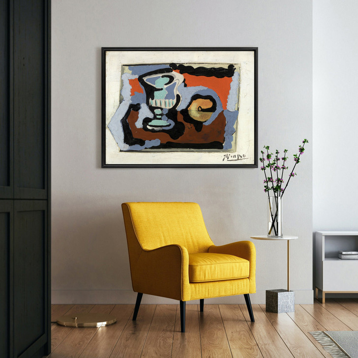 Pablo Picasso,Still Life Glass and Peach,large wall art,framed wall art,canvas wall art,large canvas,M4703