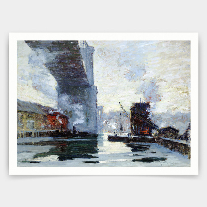 Jonas Lie,The Bridge, 1914,art prints,Vintage art,canvas wall art,famous art prints,V4468