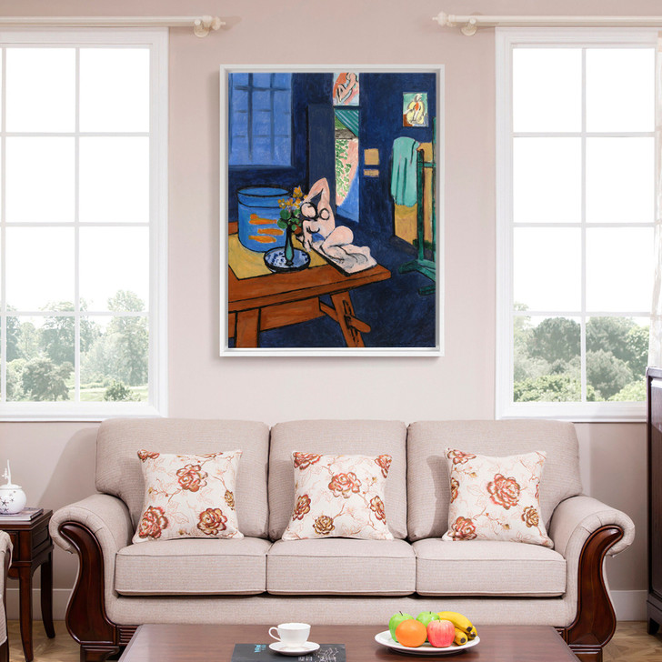 Henri Matisse, Studio With Goldfish,Blue Abstract Art,Canvas Print,Canvas Art,Canvas Wall Art,Large Wall Art,Framed Wall Art,P493