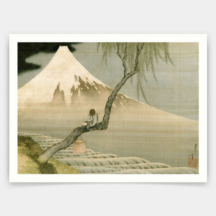 Katsushika Hokusai,Boy Viewing Mount Fuji,Japanese print,art prints,Vintage art,canvas wall art,famous art prints,V4520