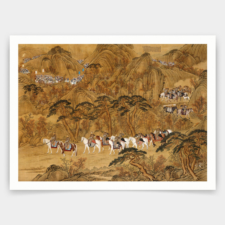 Lang shining,Imperial Mulan Hunting Ground,Chinese Art Prints,art prints,Vintage art,canvas wall art,famous art prints,V4542