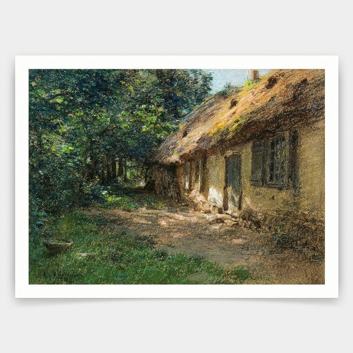 Leon Lhermitte,A Hut in Normandy,art prints,Vintage art,canvas wall art,famous art prints,V4547