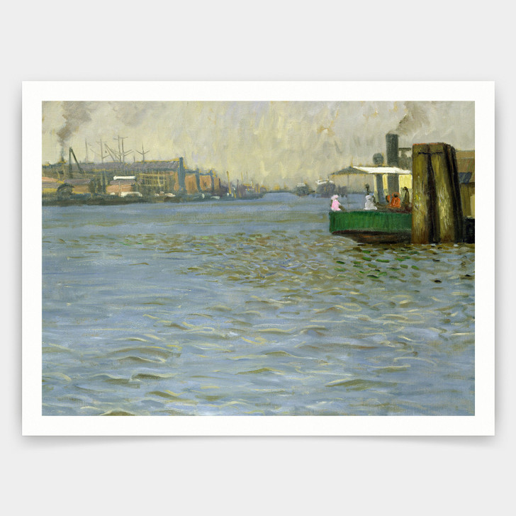 Leopold Karl Walter von Kalckreuth,Sunday Atmosphere on the Elbe,art prints,Vintage art,canvas wall art,famous art prints,V4551