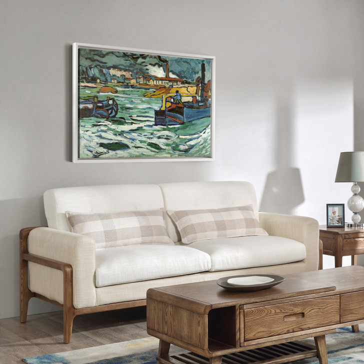 Maurice Vlaminck,Barges on the Seine 1906,large wall art,framed wall art,canvas wall art,large canvas,M4632