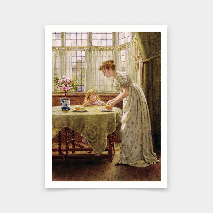 George Goodwin Kilburne,Afternoon Treat,art prints,Vintage art,canvas wall art,famous art prints,V5792