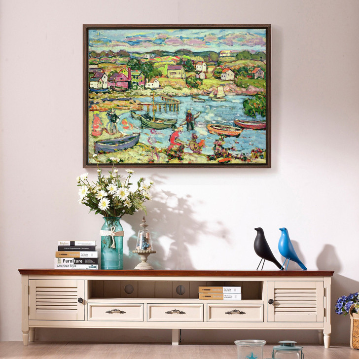 Maurice Brazil Prendergast,Landscape with Rowboats,large wall art,framed wall art,canvas wall art,large canvas,M4612