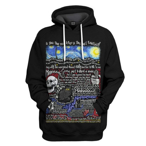  3D Bohemian Rhapsody Lyric Art Custom Hoodie Apparel