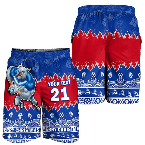 (Custom Personalised And Number) Bulldogs Unique Winter Season Men Shorts Dogs Merry Christmas LT9