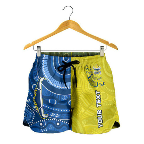 (Custom Personalised) Cowboys Rugby Women Shorts Aboriginal Boomerang Go Premiers North Queensland LT13