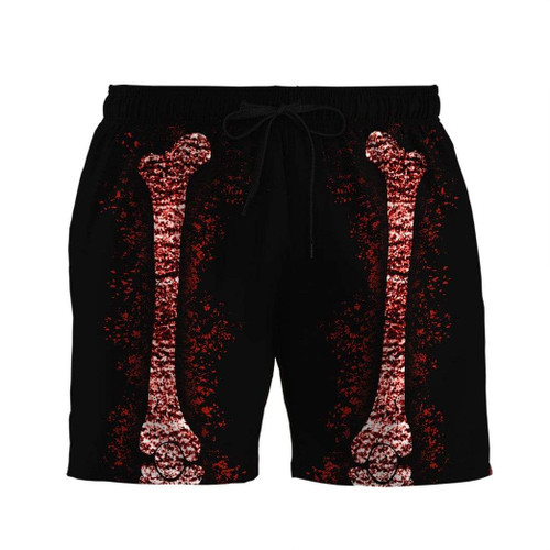 3D Halloween Skeleton Jump Suit Costume Beach Shorts Swim Trunks
