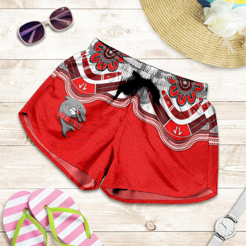 (Custom Personalised) Dolphins Rugby Women Shorts Redcliffe Come Back Stronger LT13