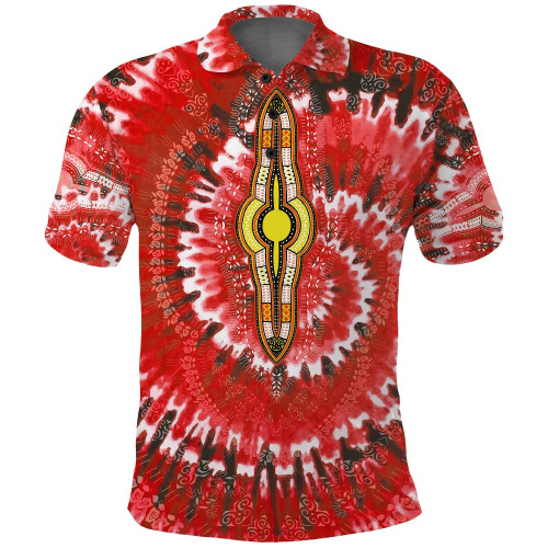 (Custom Personalised) Africa Tie Dye Polo Shirt Red Fashion LT13