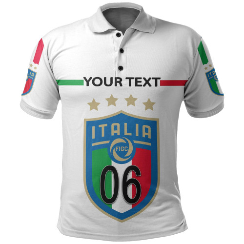 (Custom Personalised And Number) Italy Euro Champions 2020 Polo Shirt White Style LT6