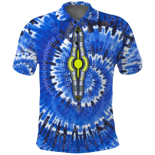 (Custom Personalised) Africa Tie Dye Polo Shirt Blue Fashion LT13