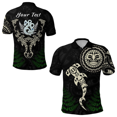 (Custom Personalised) Aotearoa Fern Polo Shirt Maori Manaia and Fish LT13