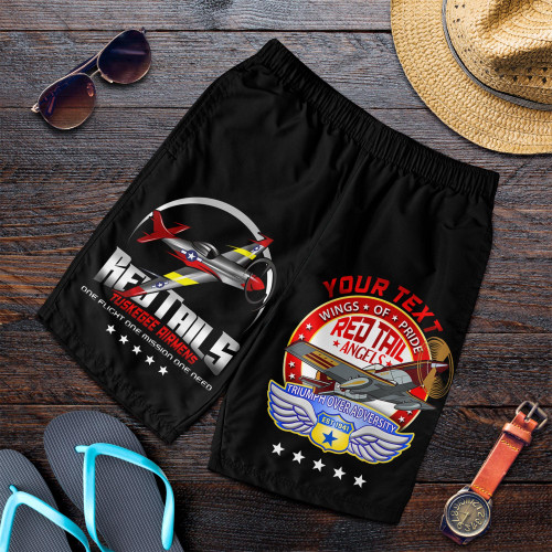 (Custom Personalized) Tuskegee Airmens Red Tails African American Heros Men Shorts - LT2