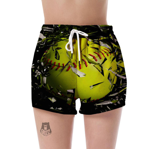 3D Baseballs Print Womens Shorts
