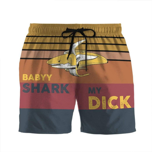 3D Baby Shark My Dick Custom Beach Shorts Swim Trunks