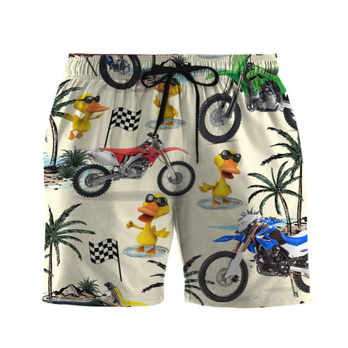 3D Duck Motor Racing Custom Men Shorts