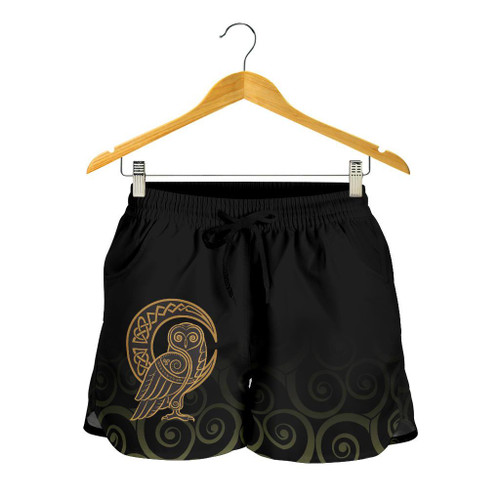 - Women's Shorts Owl Celtic On Triskels Background A27