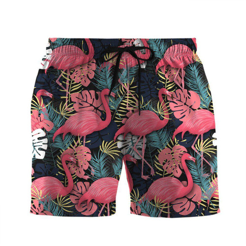 3D Flamingo Hawaii Custom Beach Shorts Swim Trunks